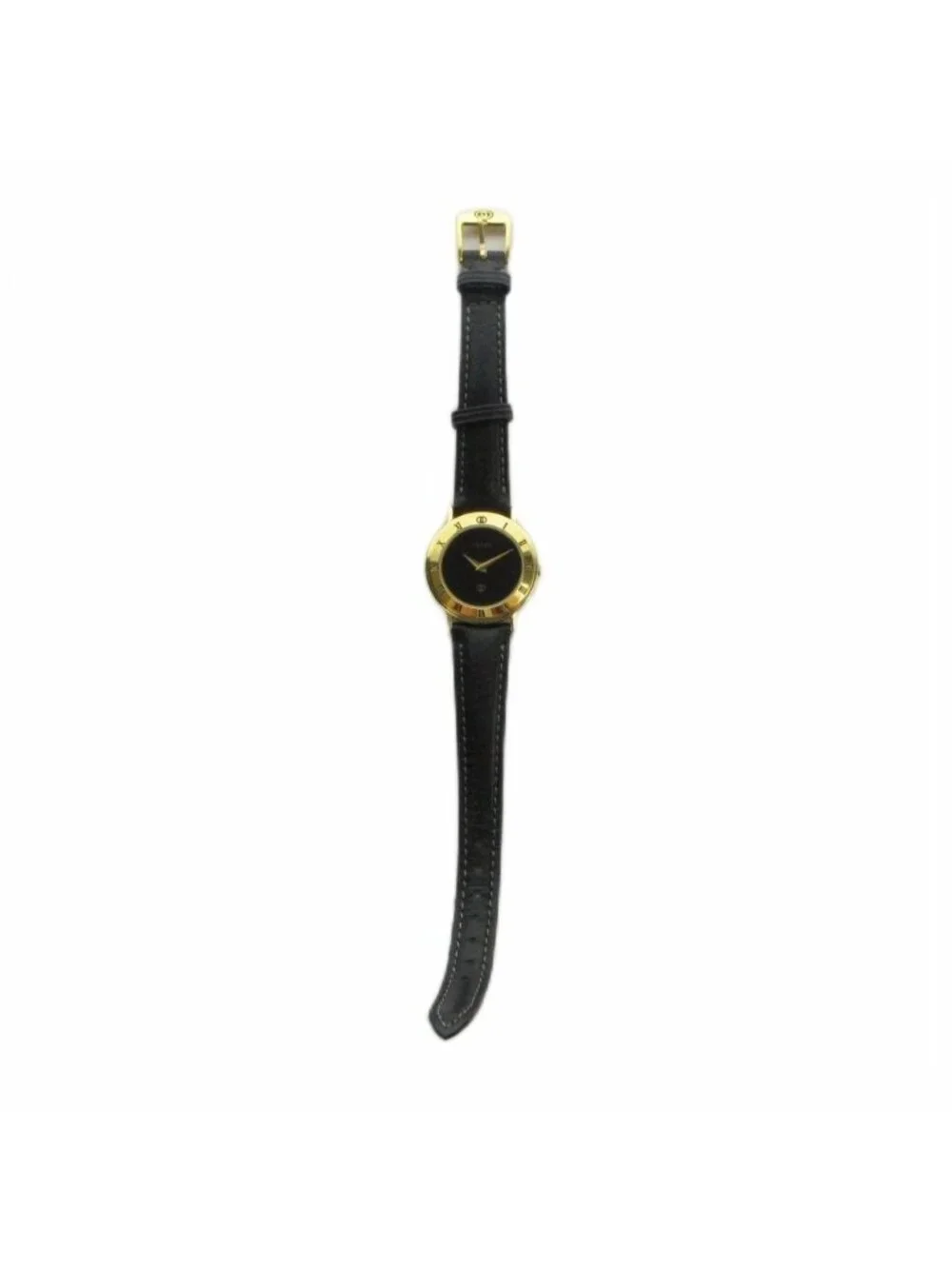 Gucci L Watch Quartz Black Dial Leather Gold - Picture 3 of 6